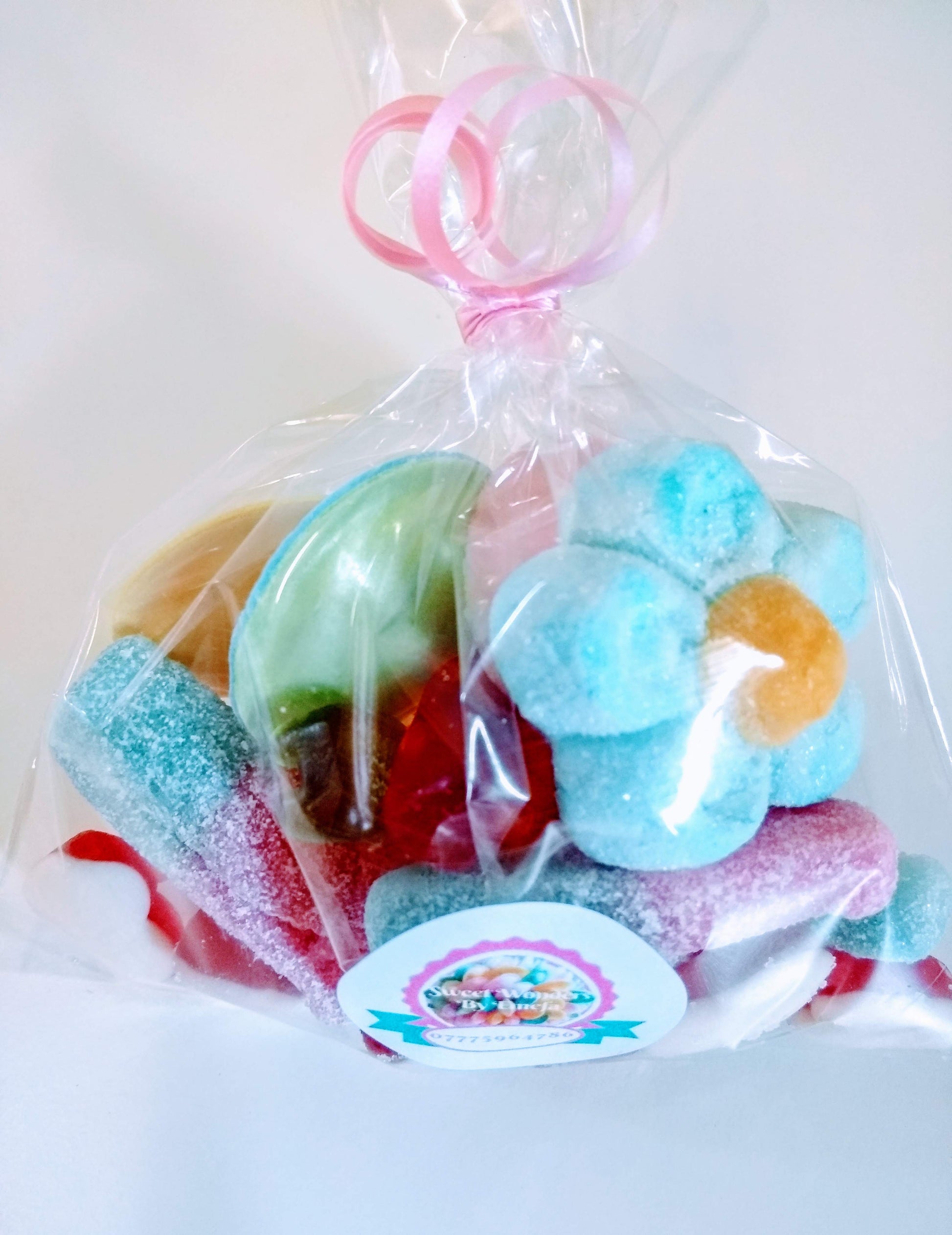 multi colour Mix Sweet Bags with personalised message in UK