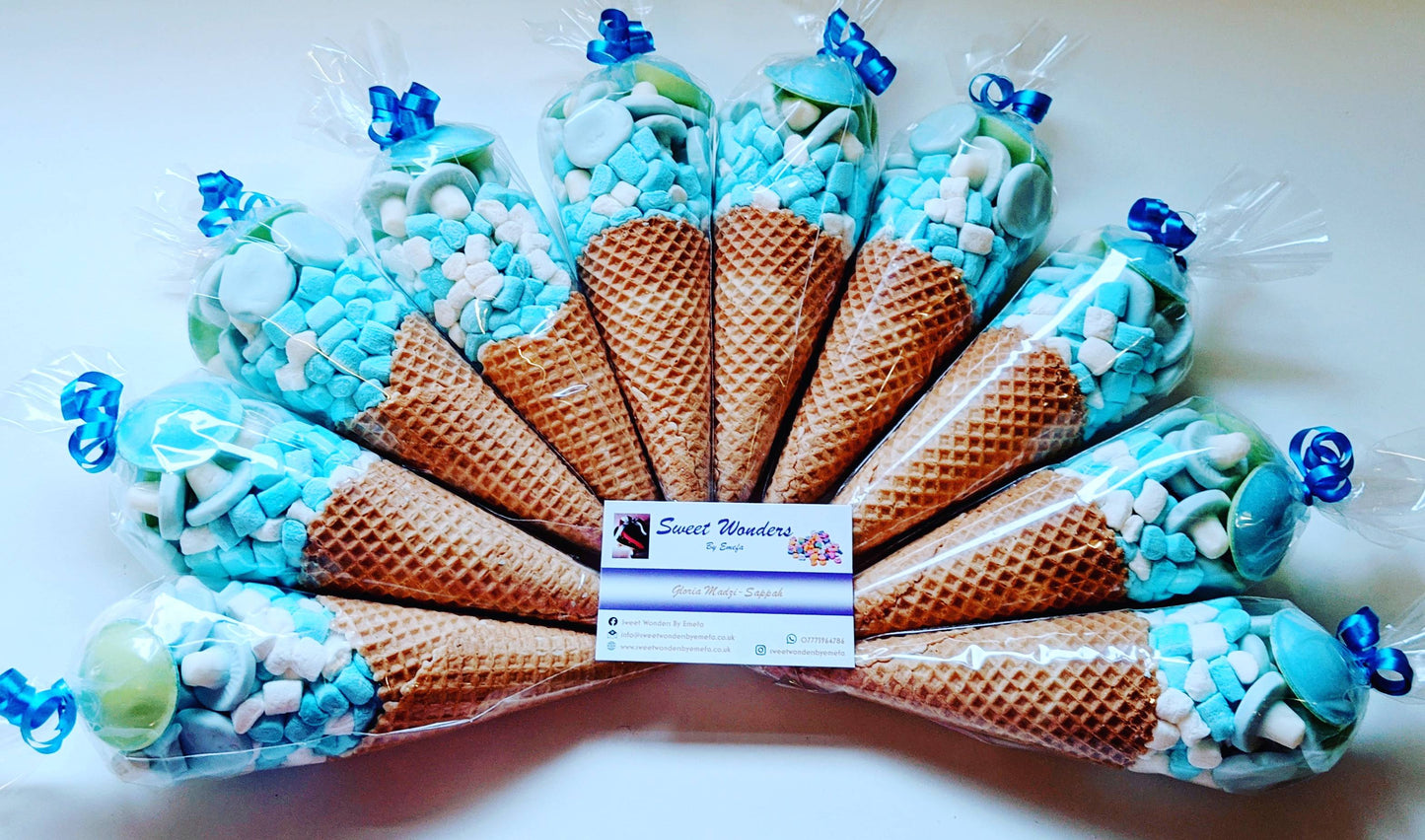 Deluxe Brilliant Blue Sweet Cones - Party Favours