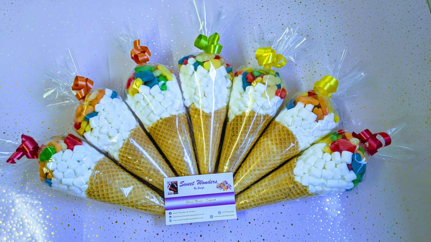 Deluxe Large Rainbow Sweet Cones - Colourful Party Favours