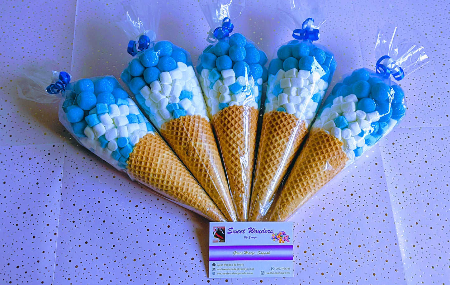 Deluxe Brilliant Blue Sweet Cones - Party Favours