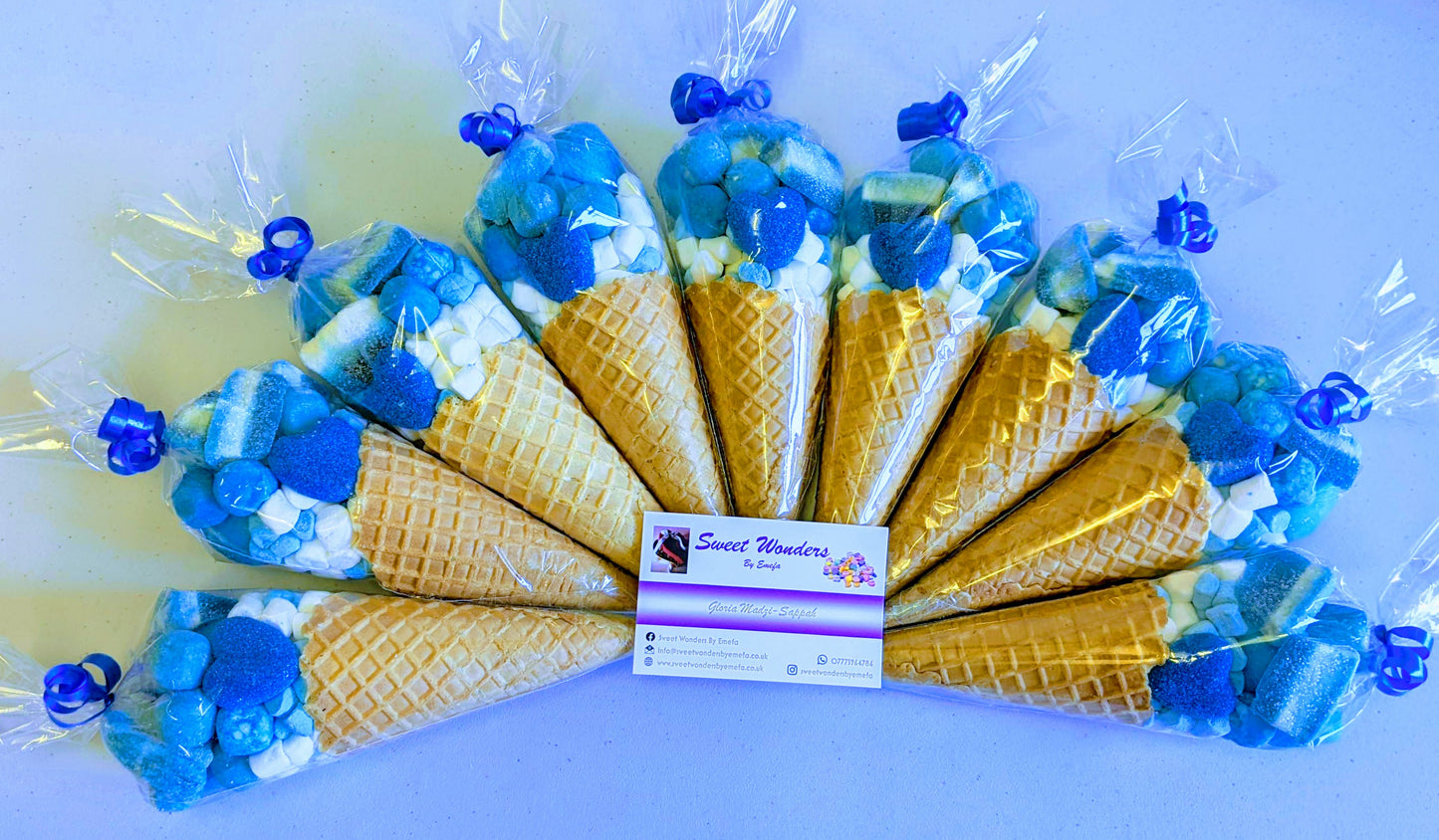 Deluxe Brilliant Blue Sweet Cones - Party Favours