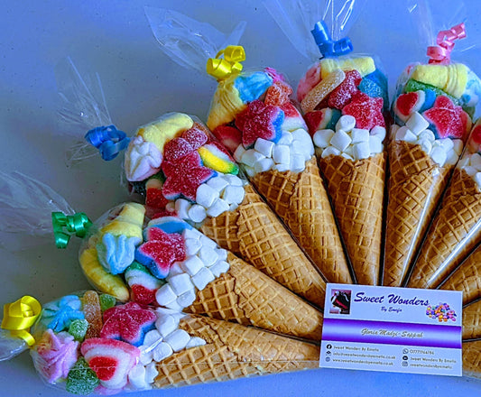 Deluxe Large Rainbow Sweet Cones - Colourful Party Favours