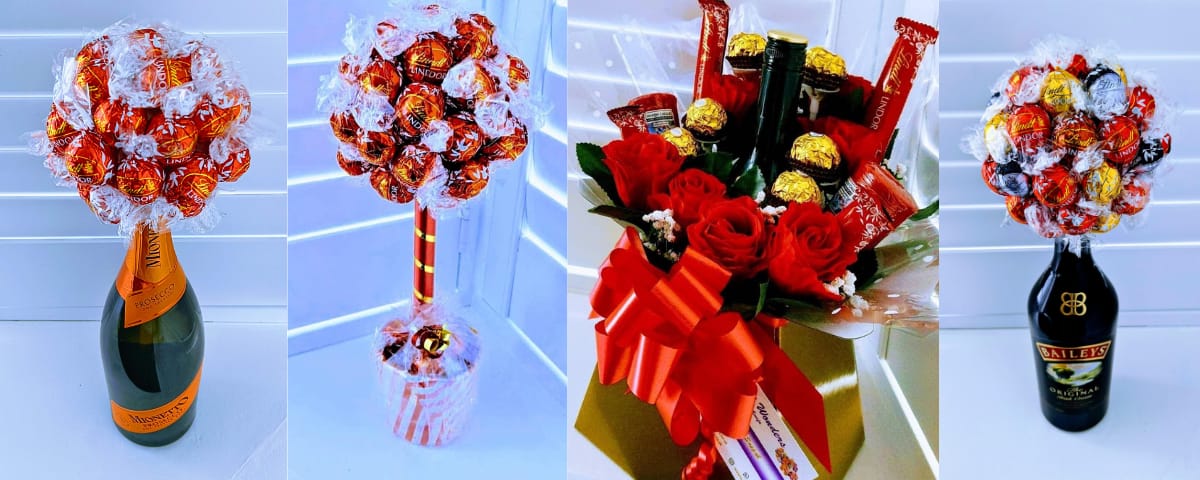 Beautiful hand-made Chocolate and drink Bouquets 