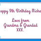 Gift sample message