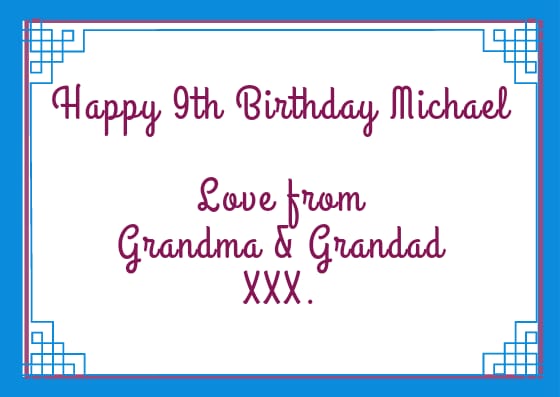 Gift sample message