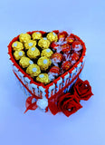 Heart shaped Kinder Chocolate Cake - Chocolate Bouquets