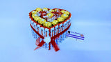 Heart shaped Kinder Chocolate Cake - Chocolate Bouquets