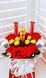 customized Chocolate Bouquets with candles flowers online seller in UK