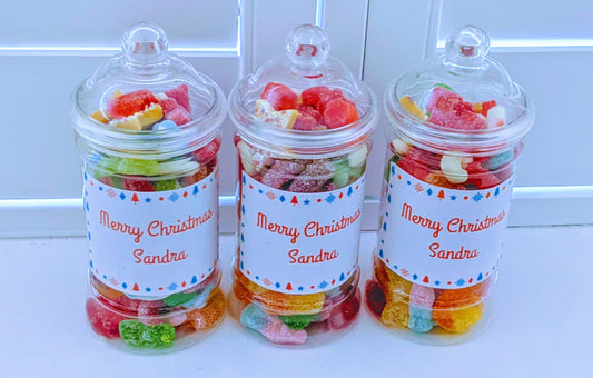 Personalized  Retro Christmas Sweets Jars