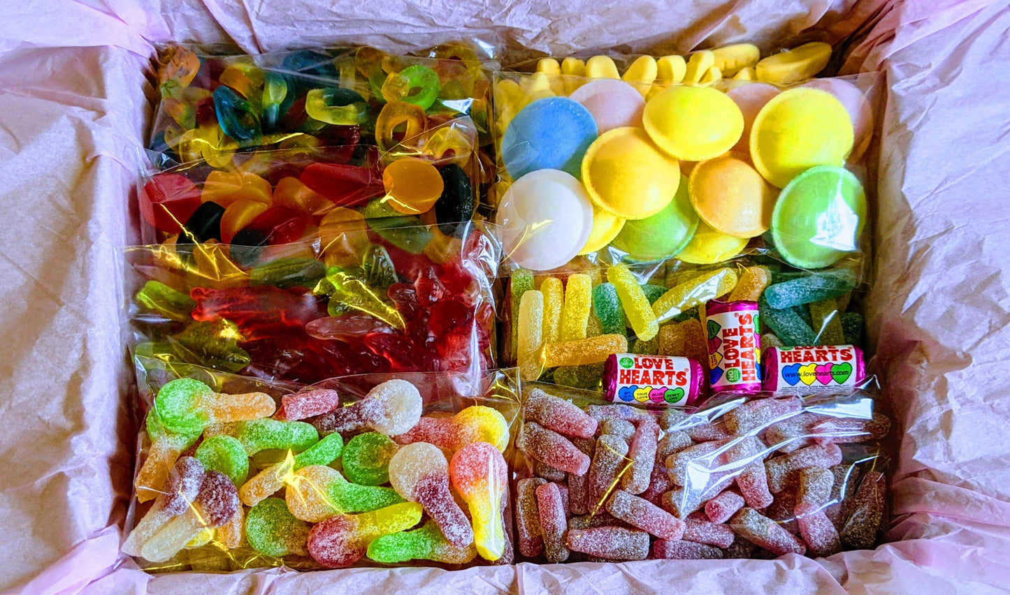 Buy multi colour candy with Personalised Love Box in UK