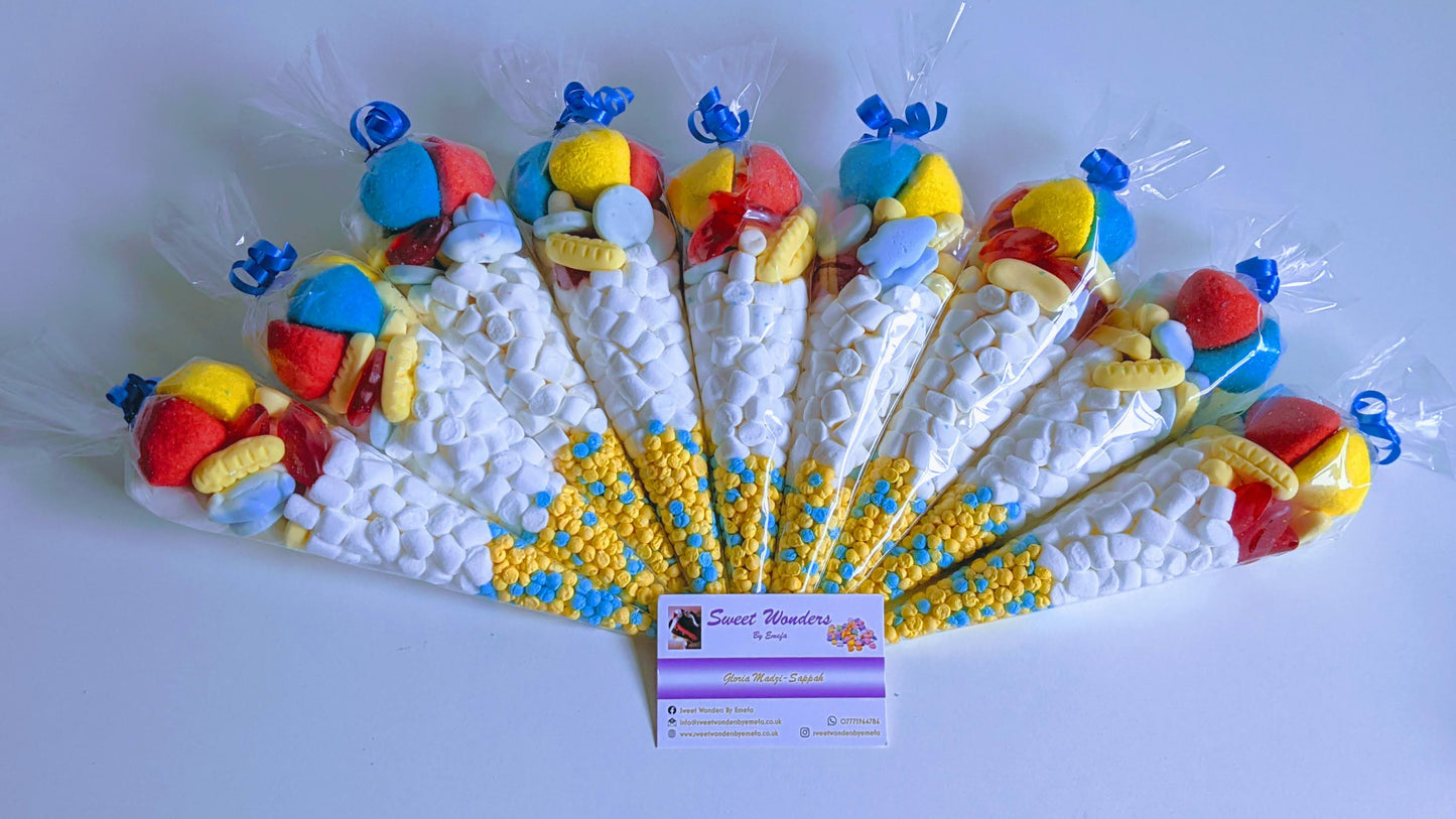 Pristine Rainbow Sweet Cones/Colourful Sweet Cone/Party Bag