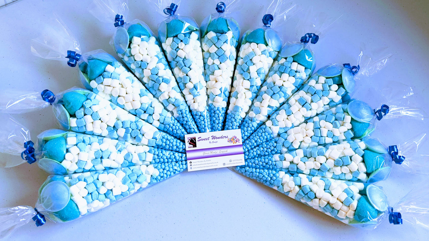 Dazzling Blue Sweet Cones/Party Bags