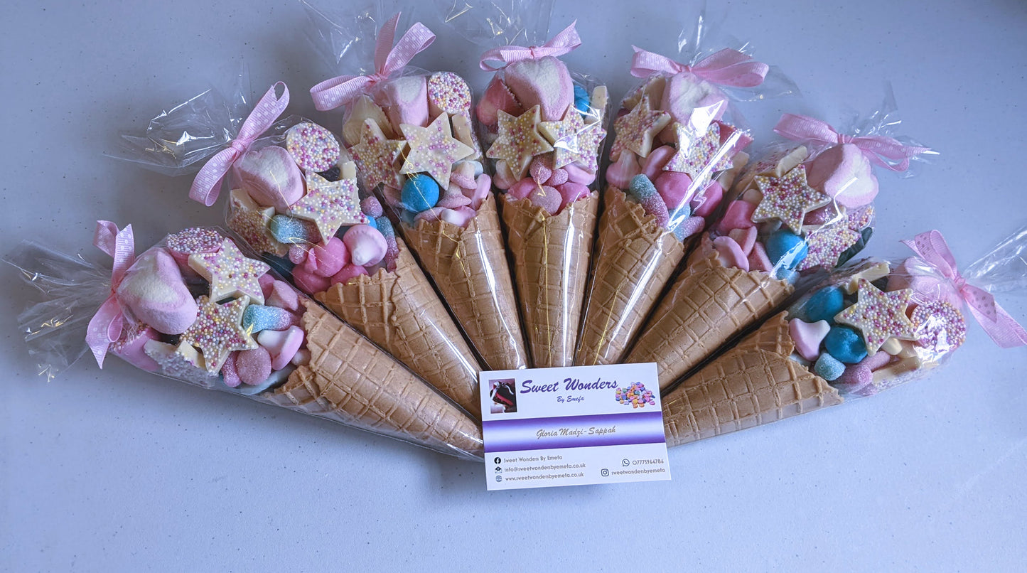Luxury Pink & Blue Sweet Cones-All occasion Favours