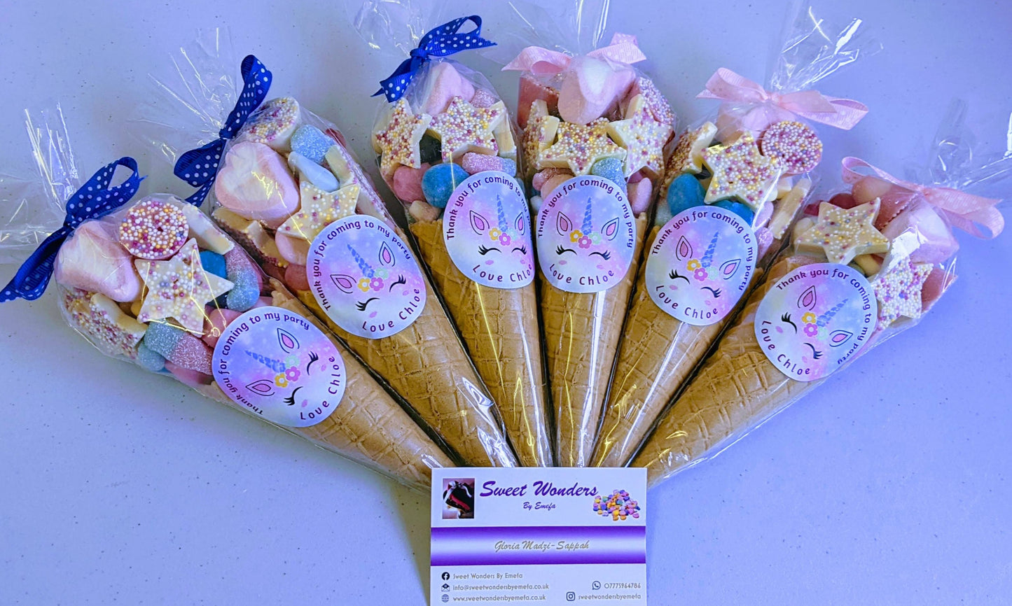 Luxury Pink & Blue Sweet Cones-All occasion Favours