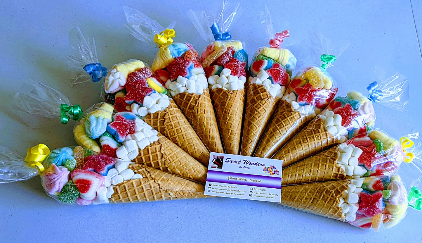 Deluxe Large Rainbow Sweet Cones - Colourful Party Favours