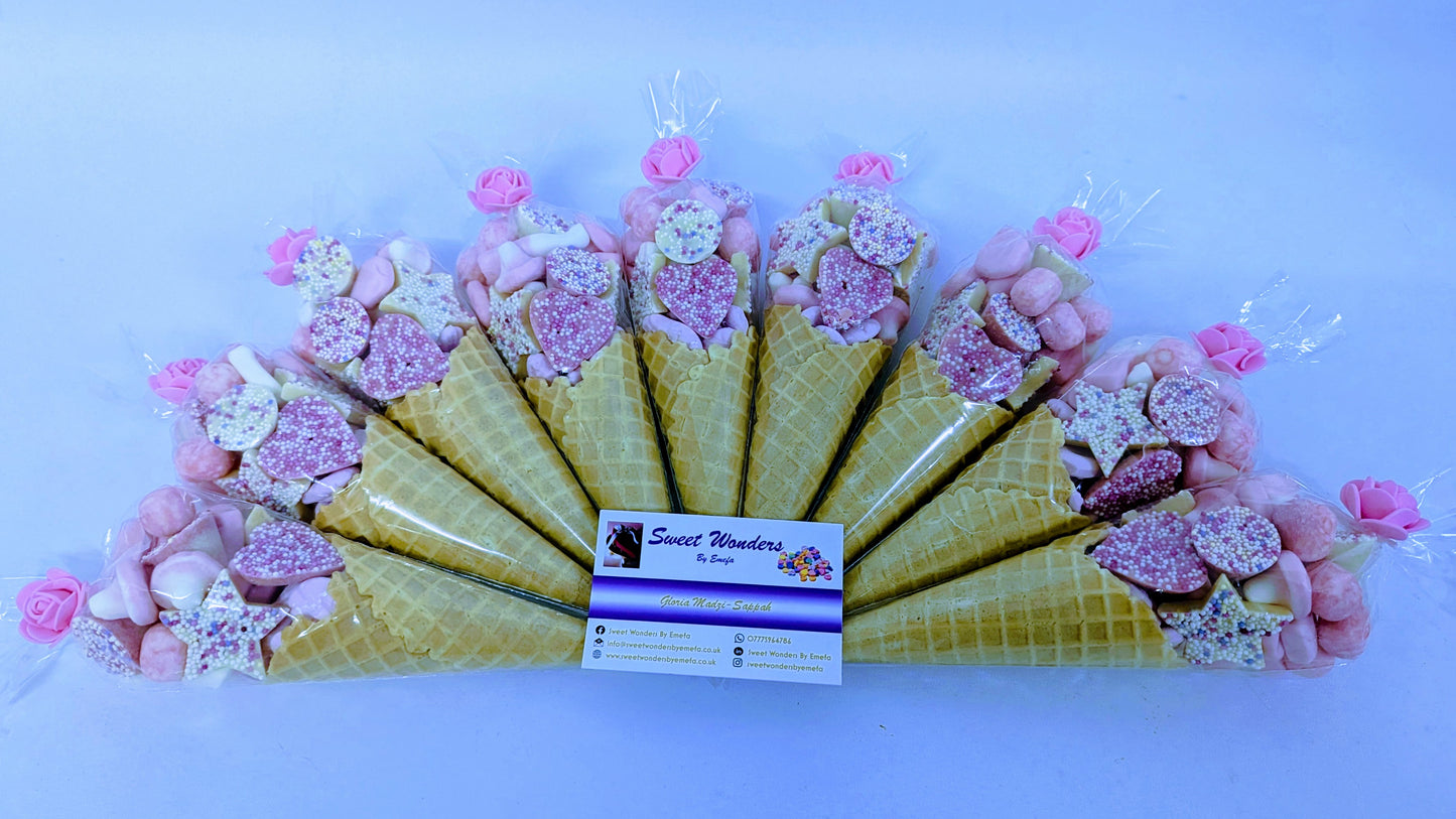 Luxury Pink Sweet Cones-All occasion Favours