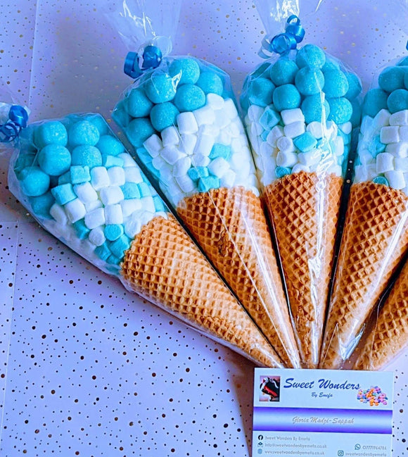 Deluxe Brilliant Blue Sweet Cones - Party Favours